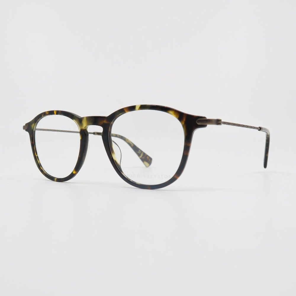 John Varvatos VJV421 47mm Olive Tortoise Oval New Men's Eyeglasses. - Picture 3 of 8